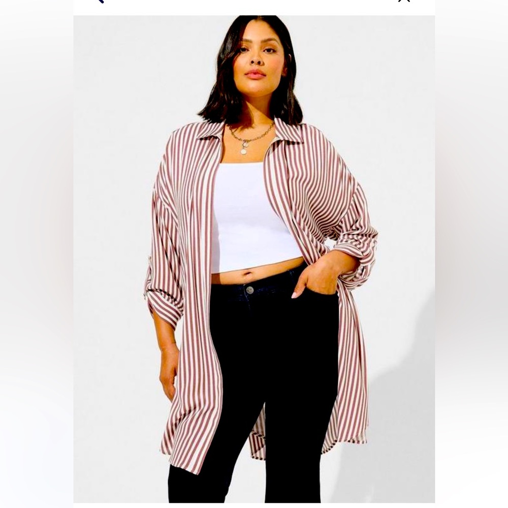 Washable Gauze Open Front Kimono Torrid